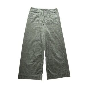 Maeve The Colette Pants Womens 31 Green Corduroy Cropped Wide Leg Stretch